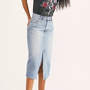 We The Free Wilshire Denim Midi Skirt SIZE:0